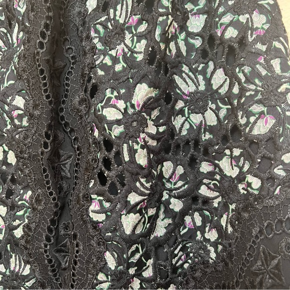 Rebecca Taylor NWOT SILK Sleeveless Floral Embroidery Ruffle Mini Dress B17/20 - Picture 7 of 16